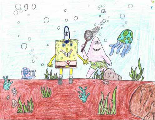 Spongebob and Patrick fishing