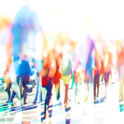 Colorful blurred crowd