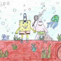 Spongebob and Patrick fishing